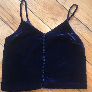 Madewell navy blue velvet cami